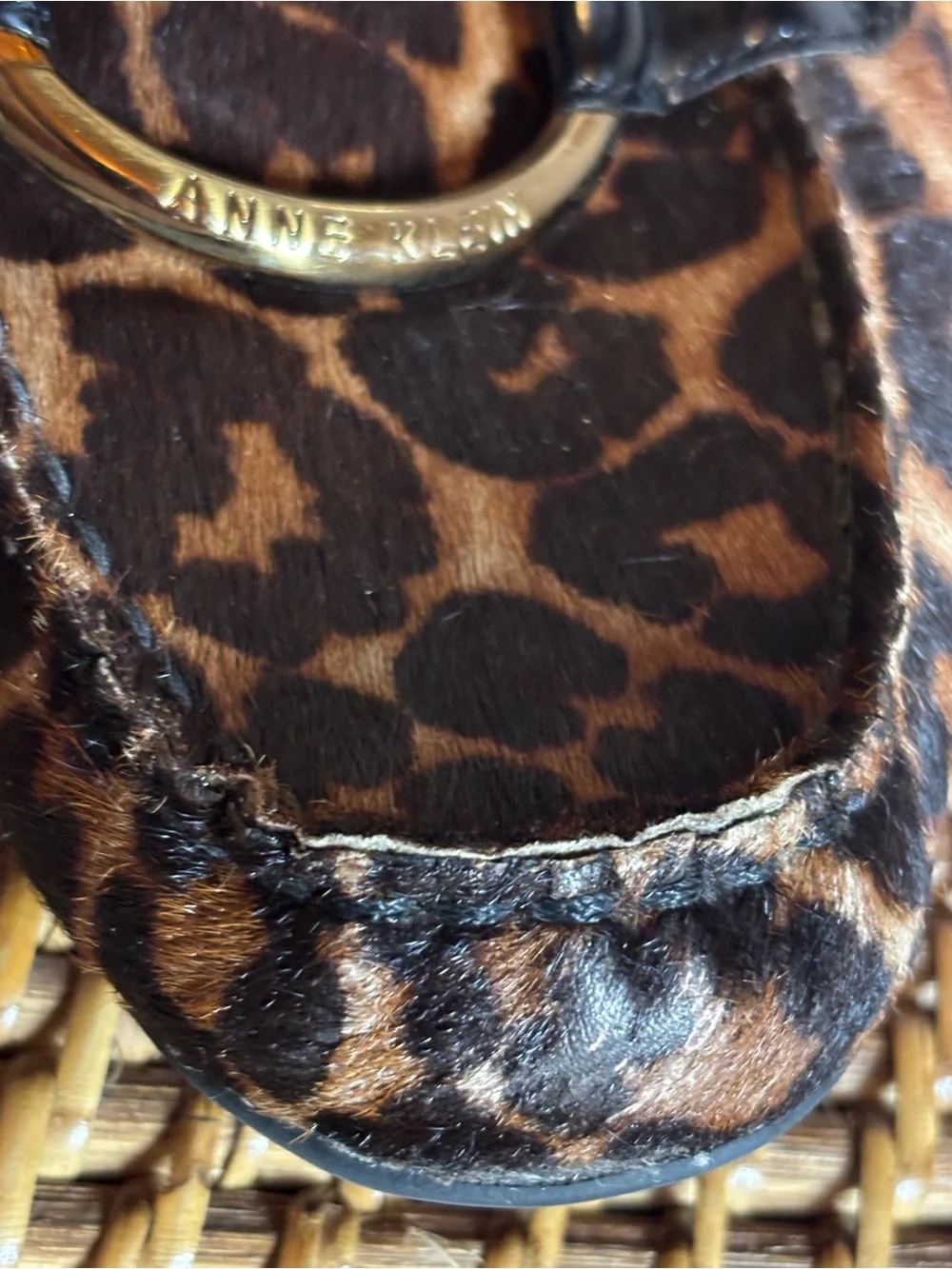 Anne Klein iflex Leopard Print Loafers with Gold Ring, size 9 - Picture 7 of 10